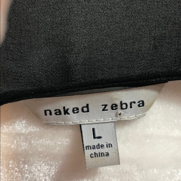 Naked Zebra Black chiffon “sweater”/ fringe trim. - Picture 6 of 6